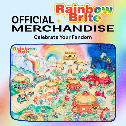 Silver Buffalo Rainbow Brite Plush Raschel Throw Blanket Featuring Rainbow Land, 45" x 60"