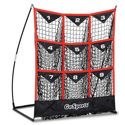 GoSports 9 Hole Baseball & Softball Pitching Strike Zone Target Net - XL 49 x 42 Inches