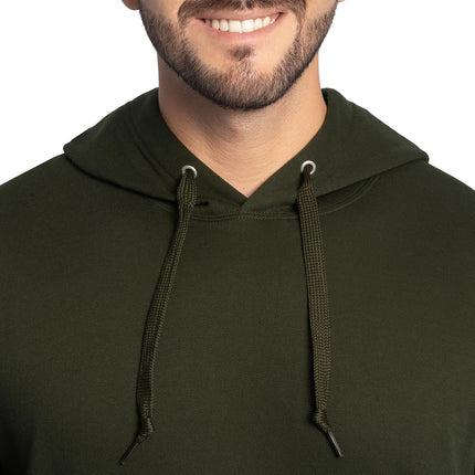 Fruit of the Loom Unisex Adult Eversoft Fleece Hoodie, Duffle Bag Green Pullover, Medium