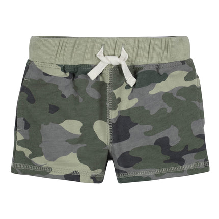 Gerber Baby Boys' Toddler Paquete de 3 Pantalones Cortos de Punto sin Cierre, Camuflaje Verde, 3T