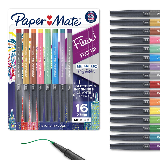 Paper Mate Flair Pens, Metallic Felt Tip Pens, Cit