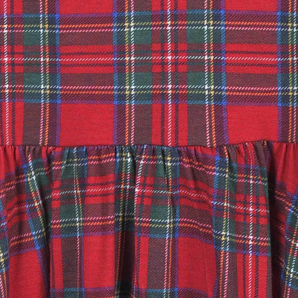 Vestido con vuelo de manga larga súper suave de Gerber para niña, de viscosa hecha de eucalipto, con diseño "Plaid About You", talla 4T