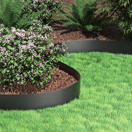 VEVOR Landscape Edging, 25.4cm Depth 18.29m Total Length, Recycled HDPE Coiled Terrace Board, Flexible Bender Border for Landscaping, Lawn, Garden, Yard, Against Invading Weeds, Black