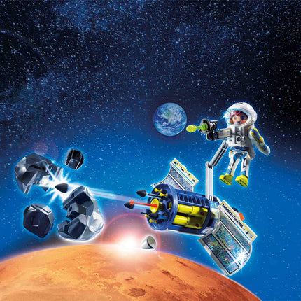 Playmobil 9490 Satélite Espacial con Láser y Cañón que Funciona, Juego Imaginativo Divertido, Sets de Juego Adecuados para Niños a Partir de 4 Años