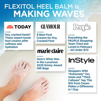 Flexitol Baume Talon, Tube de 113 g, Lot de 2, Crème Hydratante Riche et Exfoliante pour les Pieds et les Talons Rugueux, Secs et Gerçés