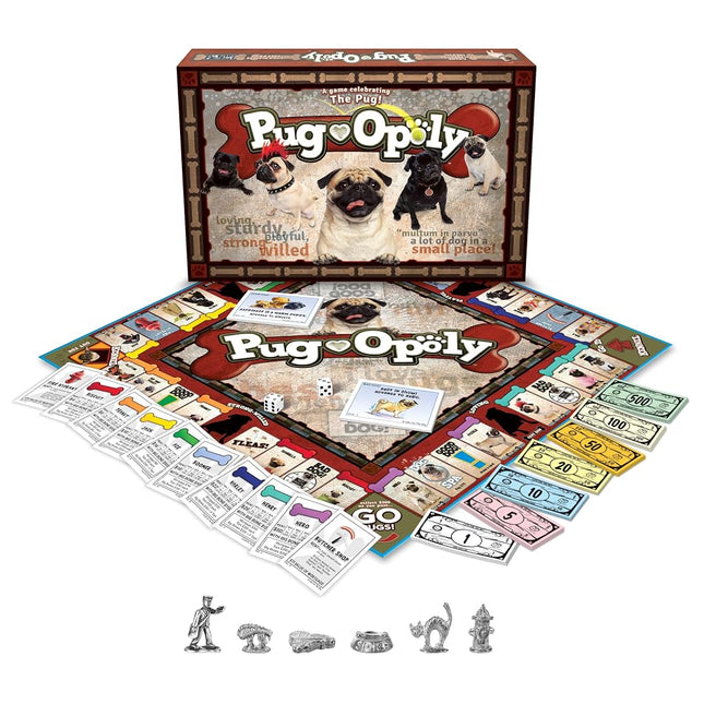 Late for the Sky Pug-opoly: Multi-colored Board Game for 2-6 Players, Ages 12+