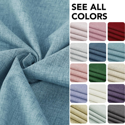 Deconovo Teal Total Blackout Faux Linen Window Curtains with Coating Pair, 52x63 Inches Thermal Insulated Grommet Curtains Living Room 2 Panels, Kids Curtains for Bedroom Nursery