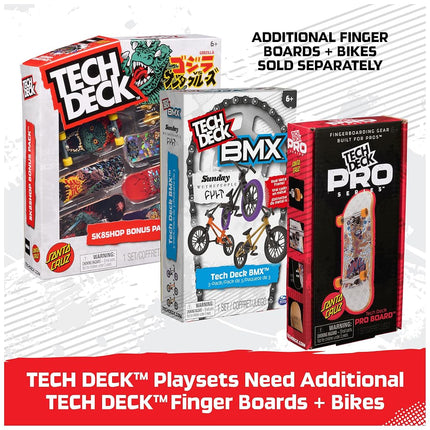 Spin Master Tech Deck, Pro Series Daily Grind Pack 2.0 with Picnic Table and Bike Rack; Kids Toys for Boys Ages 6 and up (Mini Fingerboard Sold Separately)