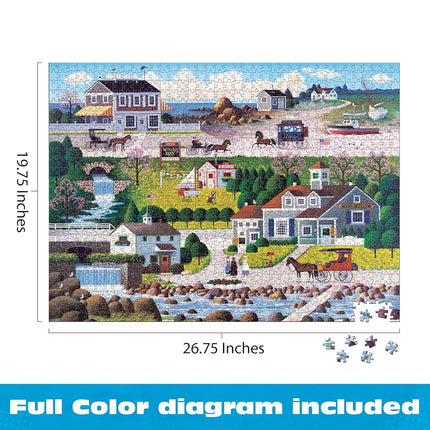 Buffalo Games – Charles Wysocki - Cricket Hawk Habor - Siver Select 1000 Piece Jigsaw Puzzle - Colorful Puzzles for Adults – Precision-Cut Pieces