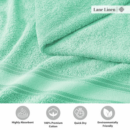 LANE LINEN Luxury Bath Towels Set - 3 Piece Set, 100% Cotton Bathroom Towels, Zero Twist, Quick Shower Towels, Absorbent Bath Towel, Super Soft, 1 Bath Towel, 1 Hand Towel, 1 Wash Cloths - Aqua Sky