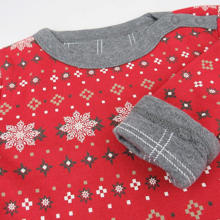 HonestBaby unisex-baby Reversible Coverall Organic Cotton, Fair Isle Red, Newborn