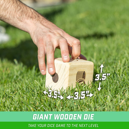 GoSports Izquierda Derecha Centro Juego de Dados Gigantes - Juego de Dados de Madera Premium de 3.5"