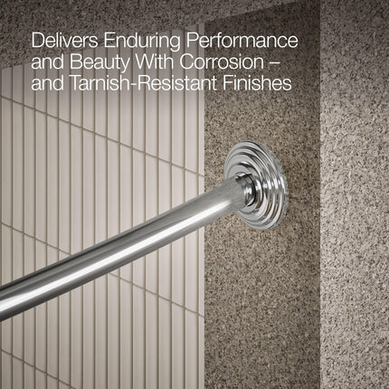 Kohler K-9349-S Expanse Curved Shower Rod-Traditional Design, Polished Stainless