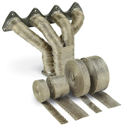 Design Engineering Titanium Exhaust Heat Wrap with Lava Rock Technology - 2" x 35' - Heat Wrap for Exhaust Pipes, Pliable Exhaust Wrap Tape, Withstands 1800°F Direct Heat & 2500°F Intermittent Heat