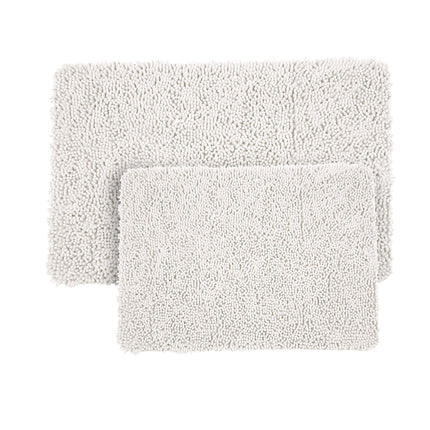 Bedford Home 2-Piece Memory Foam Shag Bath Mat, Wh