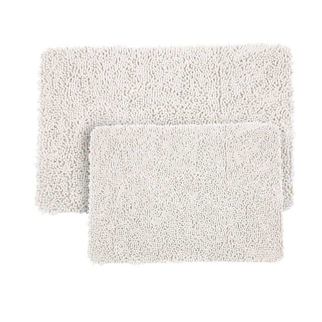 Bedford Home 2-Piece Memory Foam Shag Bath Mat, Wh