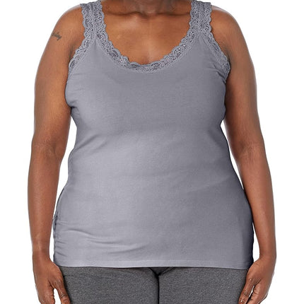 Camiseta sin mangas de encaje JUST MY SIZE para mujer, Light Steel, 6X