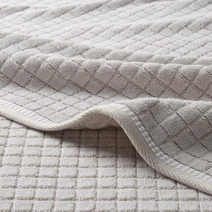 TOWN & COUNTRY EVERYDAY 4-Piece Textured Windowpane Hand Towel Set, 20x30-Inch, 100% Cotton, Plush & Absorbent 550GSM, Beige
