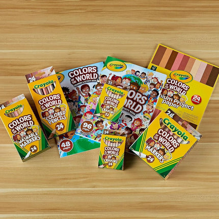 Crayola Colors of The World Markers 24 Count, Fine Line Washable Skin Tone Markers, 24