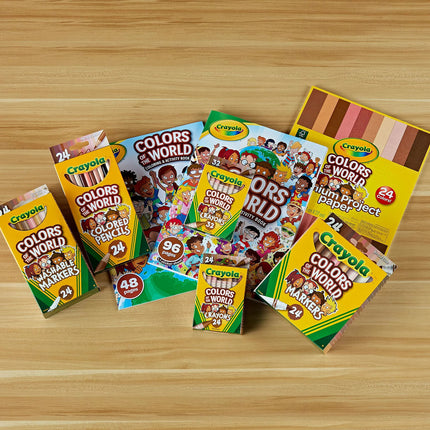 Crayola Colors of The World Markers 24 Count, Fine Line Washable Skin Tone Markers, 24