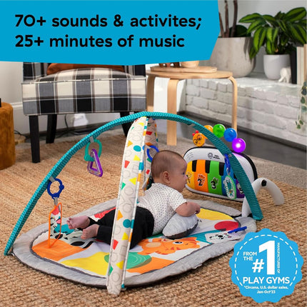 Baby Einstein 4-in-1 Kickin Tunes Play Gym, Tummy Time Baby Play Mat with Kick Piano, Music & Language Discovery, Sensory Toys, Lights & Sounds, for Newborns & Up