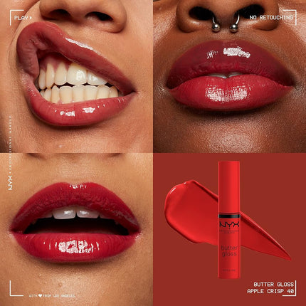 NYX PROFESSIONAL MAKEUP Butter Lip Gloss, 3 Colors, Angel Food Cake, Creme Brulee, Madeleine, 0.27 Fl Oz, Pack of 3