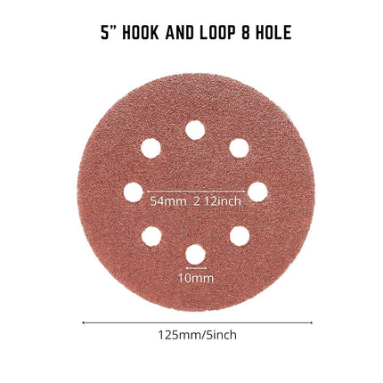 NEIKO 11270A 72 Piece Sanding Discs for 5” Orbital Sander, Hook and Loop, Sandpaper Assortment with 40, 60, 80, 120, 180, 240, 320 Grit, Premium Aluminum Oxide Grain, Solid Surface Sanding Pads