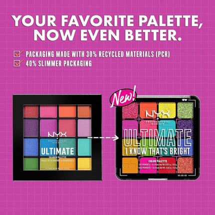 NYX PROFESSIONAL MAKEUP, Ultimate Shadow Palette, Eyeshadow Palette - I Know It's Brilliant