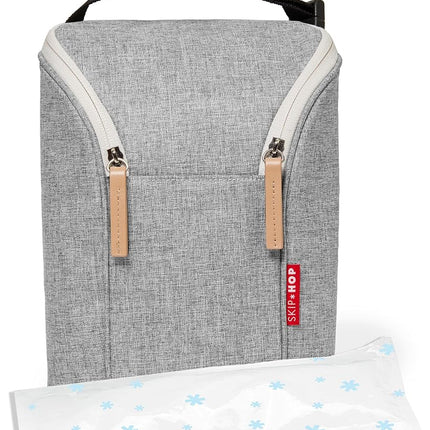 Skip Hop Grab and Go Double Bottle Bag, Grey Melange