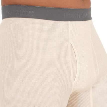 Pantalón largo térmico de gofre prémium reciclado para hombre Fruit of the Loom (paquetes de 1, 2, 3 y 4 unidades), pijama, negro/natural, 5XL (paquete de 2)
