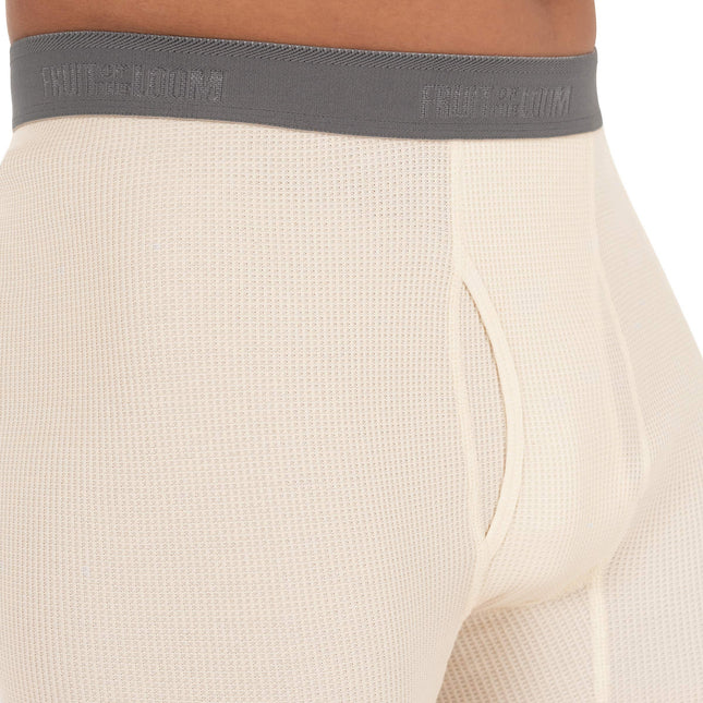 Fruit of the Loom – Caleçon long de pyjama thermique gaufré de qualité supérieure recyclé pour homme (1, 2, 3 et 4 paquets), noir/naturel, 5TG (lot de 2)