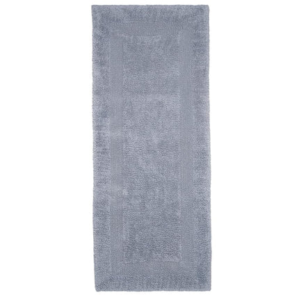 Bedford Home 100 Percent Cotton Reversible Long Bath Rug - Silver - 24x60