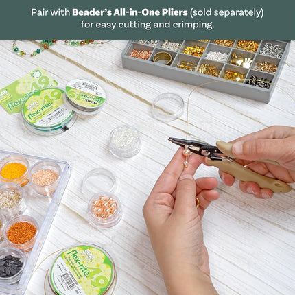 The Beadsmith Flex-Rite 7 Strand Nylon Coated, Stainless-Steel Beading Wire, Jewelry Making Supply (.018 Dia, Satin Gold - 10 Ft)