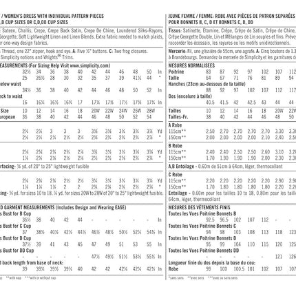 Simplicity AA 10-18 (UK) /36-44 (EU) Sewing Pattern 2247 Misses and Plus Amazing Fit Dresses,White