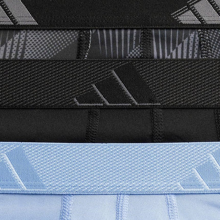 adidas Men's Microfiber Boxer Briefs (3-pack) performance Stretch Moisture-wicking Underwear, Adi Summit Onix-black/Blue Fusion/Black/3-pack, M
