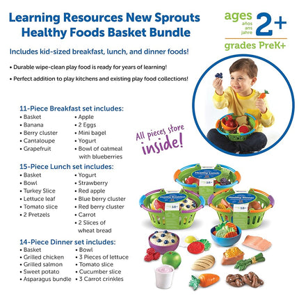Learning Resources New Sprouts Healthy Basket Bundle (Beakfast, Lunch, Dinner)