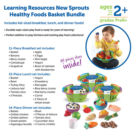 Learning Resources New Sprouts Healthy Basket Bundle (Beakfast, Lunch, Dinner)