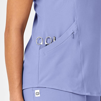 WonderWink Renew Women's V-Neck Scrub Top, Ceil Blue, XL, Ceil Blue, X-Large