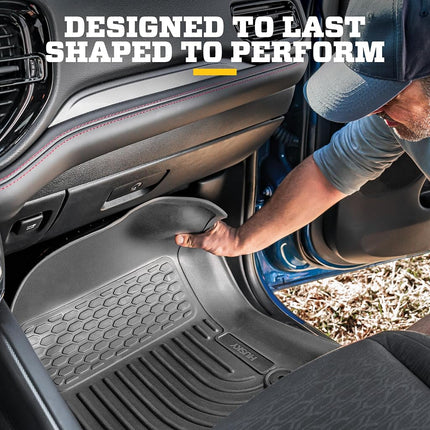 Husky Liners X-act Contour Floor Mats | Fits 2014-2018 Chevrolet Silverado & GMC Sierra 1500; 2015-2019 Silverado/Sierra 2500/3500 Crew Cab (Full Coverage) | 2nd Row, 1-pc Black - 53901