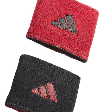 adidas Interval Reversible Wristband, Black/Team Power Red/2, One Size