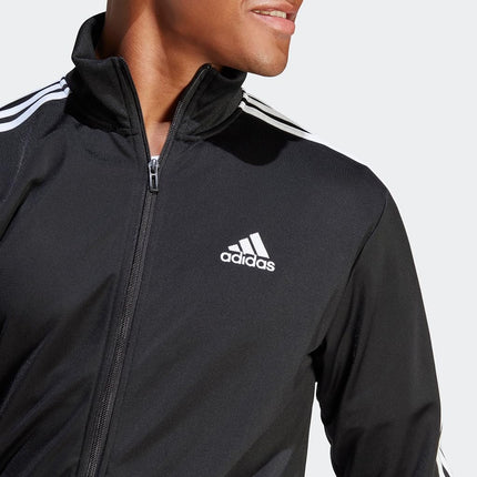 adidas Mens Sportswear Basic 3-stripes Tricot Track Suit, Black, Medium