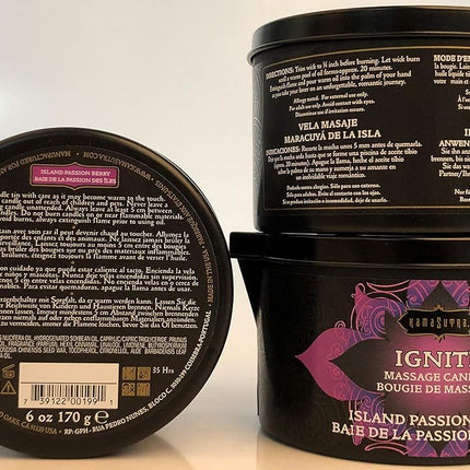 Kama Sutra - Massage Oil Candle - Island Passion Berry - 6 Ounce