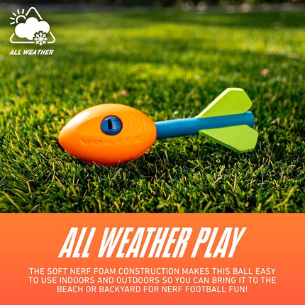 NERF Vortex Mini Aero - NERF Soft Mini Vortex Football for Long-Distance Throws - Great for Pool and Beach Football - Kids Aero Howler Whistle Vortex Foam Ball