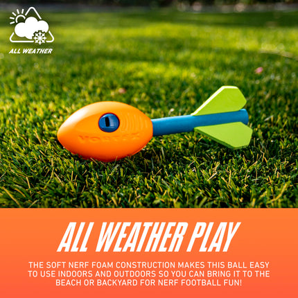 NERF Vortex Mini Aero - NERF Soft Mini Vortex Football for Long-Distance Throws - Great for Pool and Beach Football - Kids Aero Howler Whistle Vortex Foam Ball