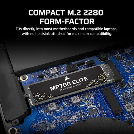Corsair MP700 ELITE 4TB PCIe 5.0 NVMe M.2 SSD – Up to 9,400 MB/s Read, 8,100 MB/s Write, Gen5 Speed for PC & Laptop – Black