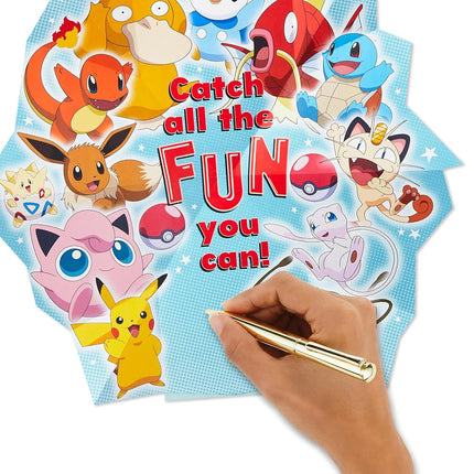 Hallmark - Pokemon Pop Up Birthday Card for Kids (Pikachu, Squirtle, Charmander, Bulbasaur)