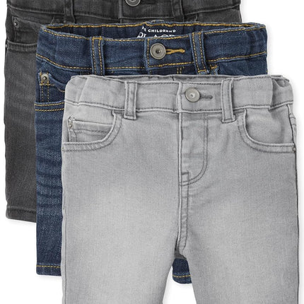 The Children's Place Boys Denim Shorts, Stretch Light Wash 3-Pack, 18-24 Months