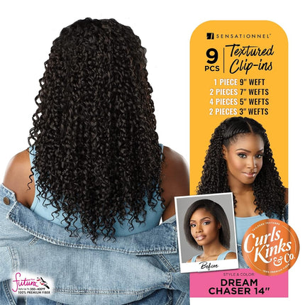 Sensationnel Curls Kinks & Co Synthetic Hair Clip ins - DREAM CHASER 14 (Color:1 Jet Black)