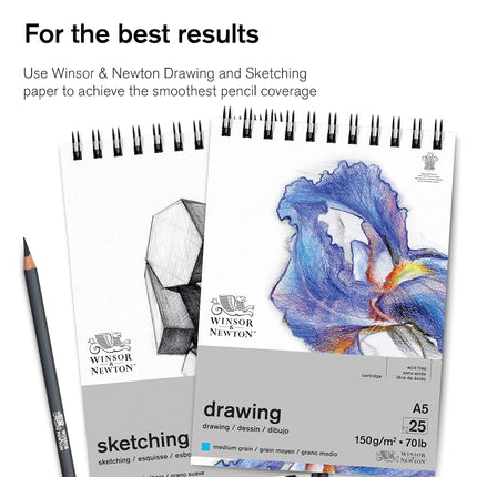 Winsor & Newton Studio Collection Soft Core, Set of 6 Graphite Pencils (8B - 2H), Professional Quality for Artists, for Sketching, Shading and Drawing