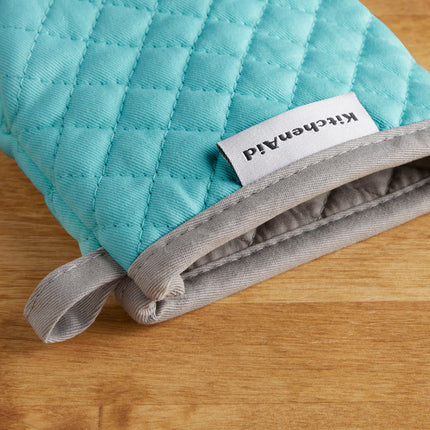 KitchenAid Asteroid Mini Oven Mitt Set, 5.5"x8", Aqua, 2 Piece